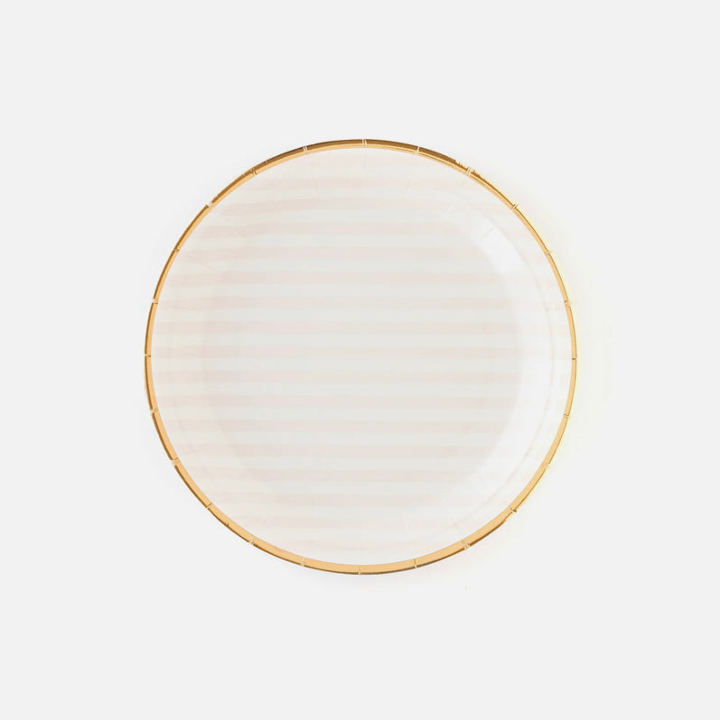 Pink Striped Paper Plates