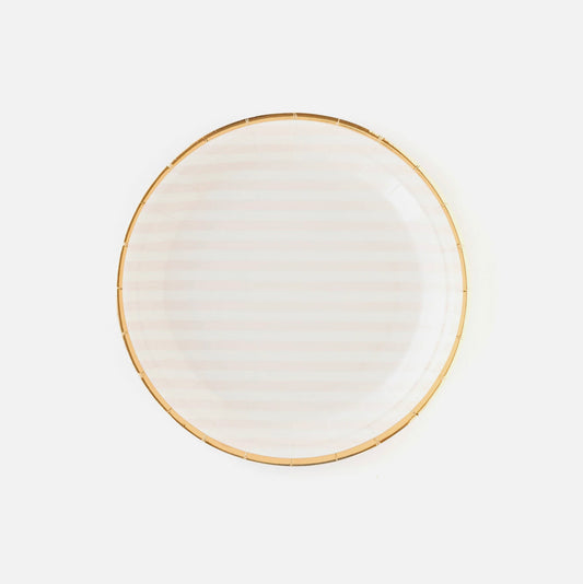 Pink Striped Paper Plates