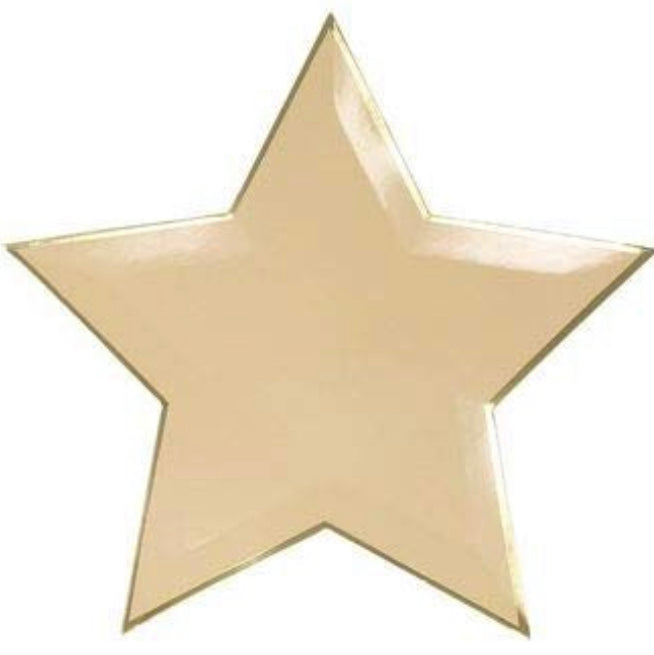 Star Shaped Gold Foil Paper Plates