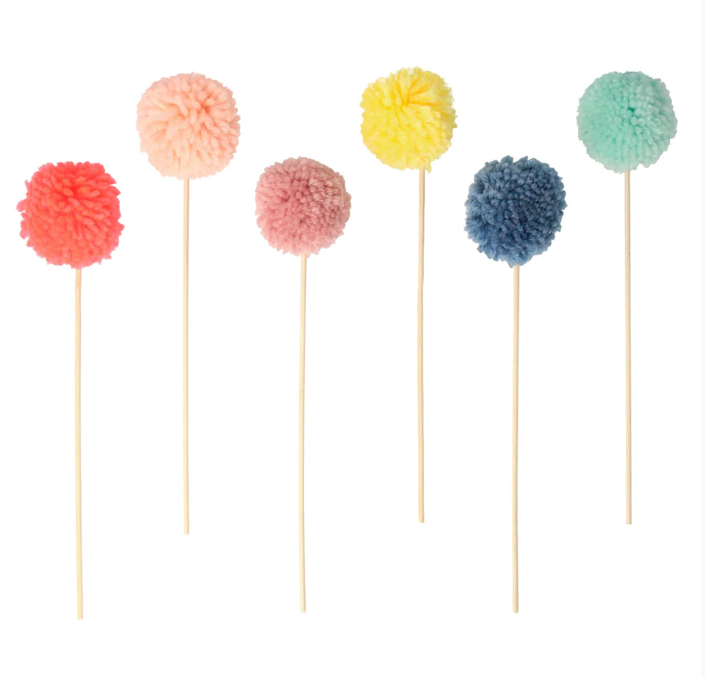 Multi Pom Pom Cake Toppers