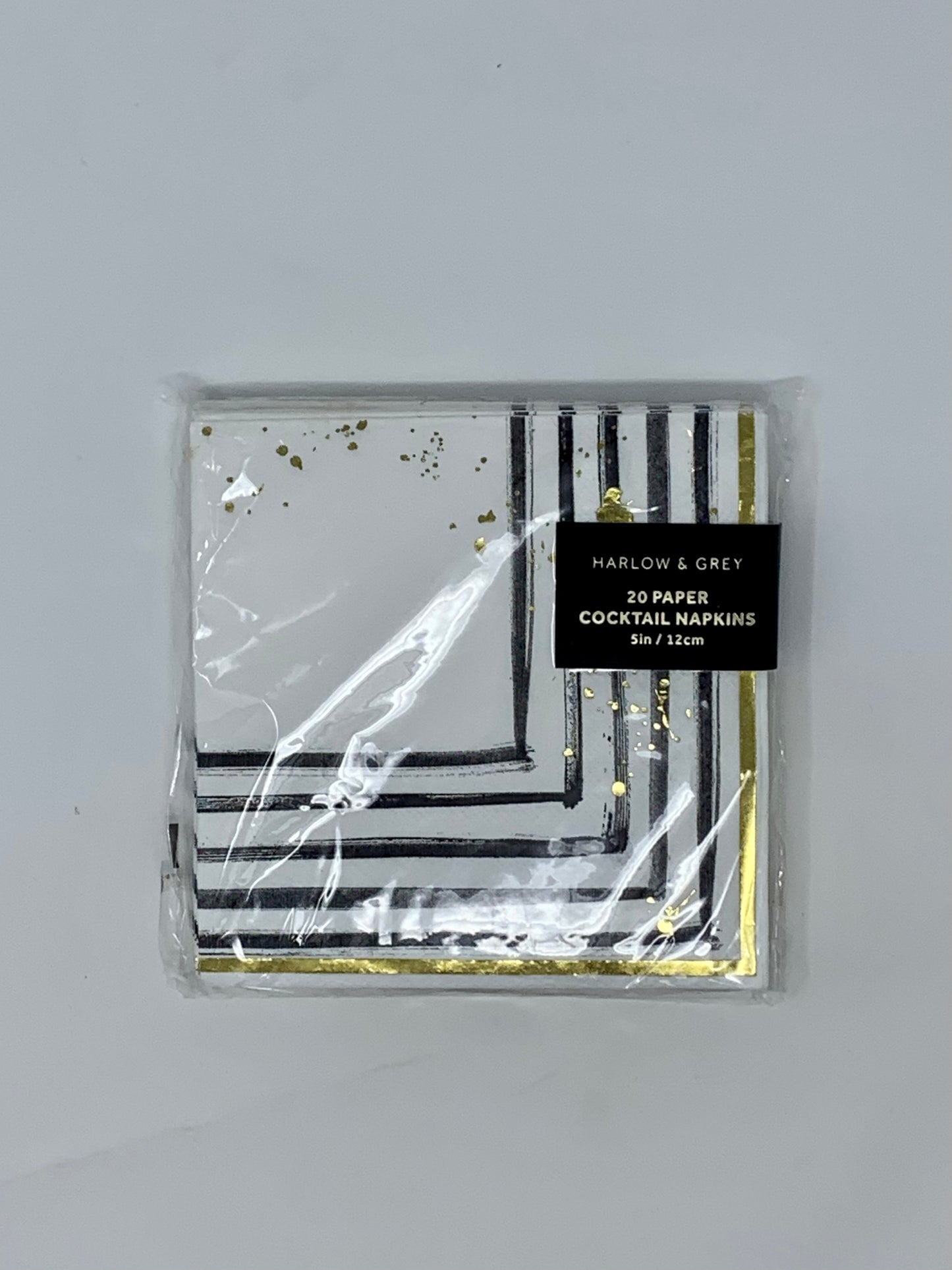 Black and Gold Rebelle Paper Napkins - Small