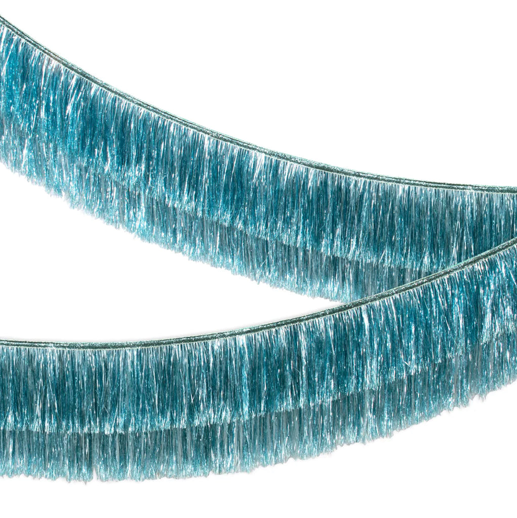 Blue Tinsel Fringe Garland