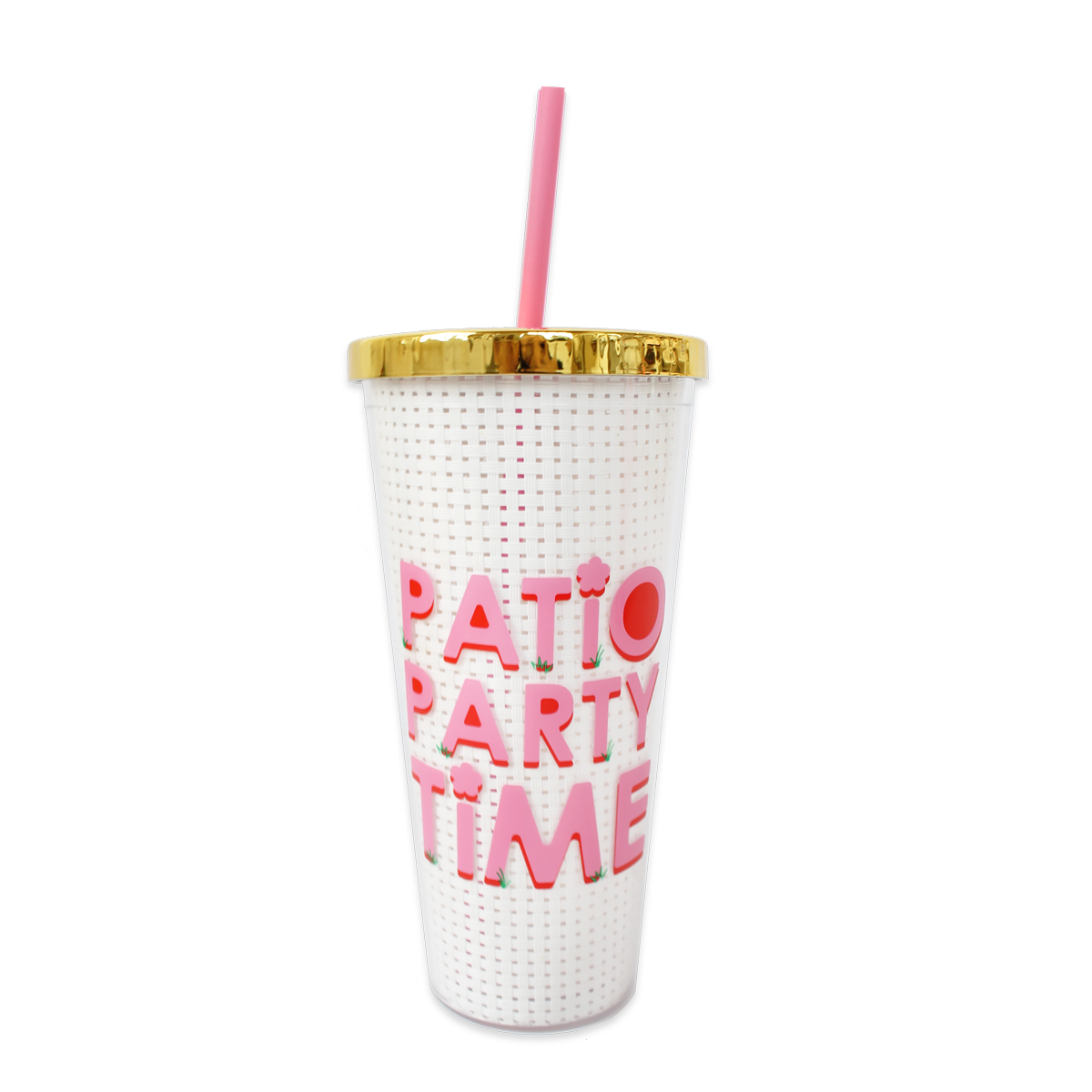 RED DISCO HEART TUMBLER WITH STRAW