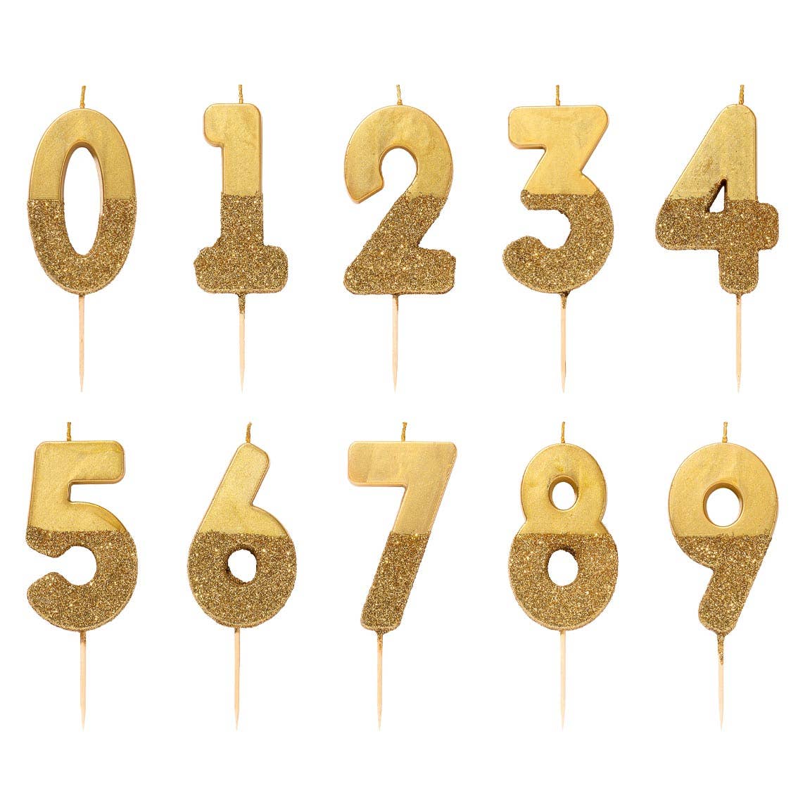 Number Candles - Gold
