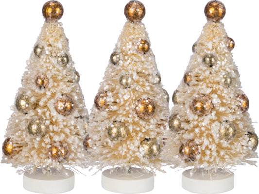 Cream Bottle Brush Tree Set