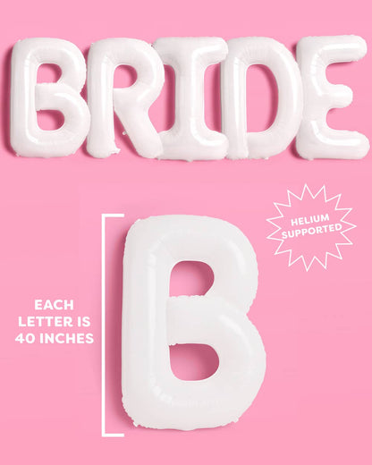 White Jumbo BRIDE Balloons 40 Inch