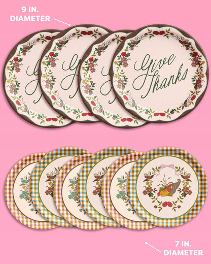 Give Thanks Thanksgiving Plate Sets