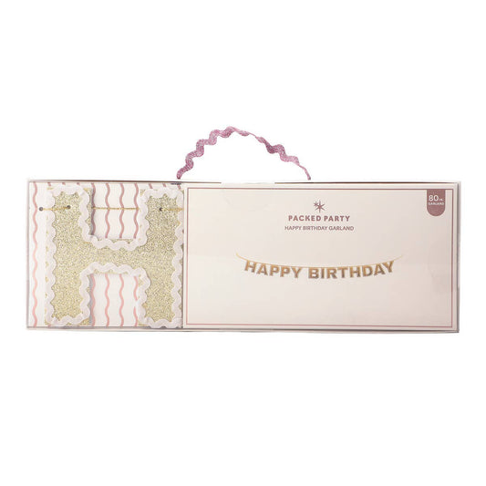 Happy Birthday Gold Reusable Banner