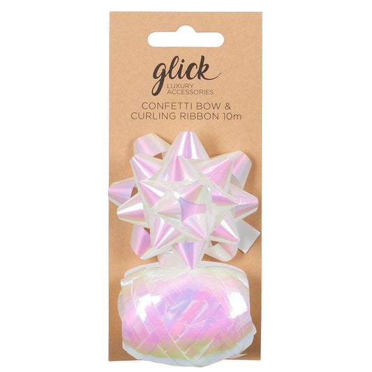 BOW & CURLING RIBBON MULTIPACK - IRRIDESCENT WHITE