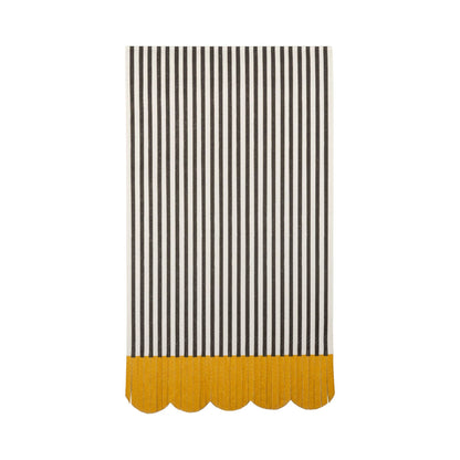 Black & Cream Striped Dinner Napkin