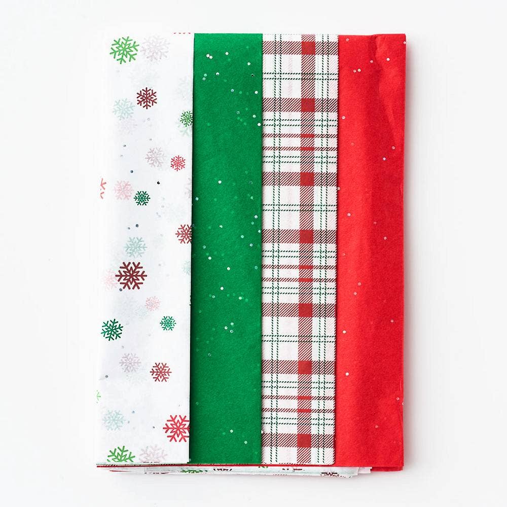 Snowflake & Plaid Christmas Tissue Paper