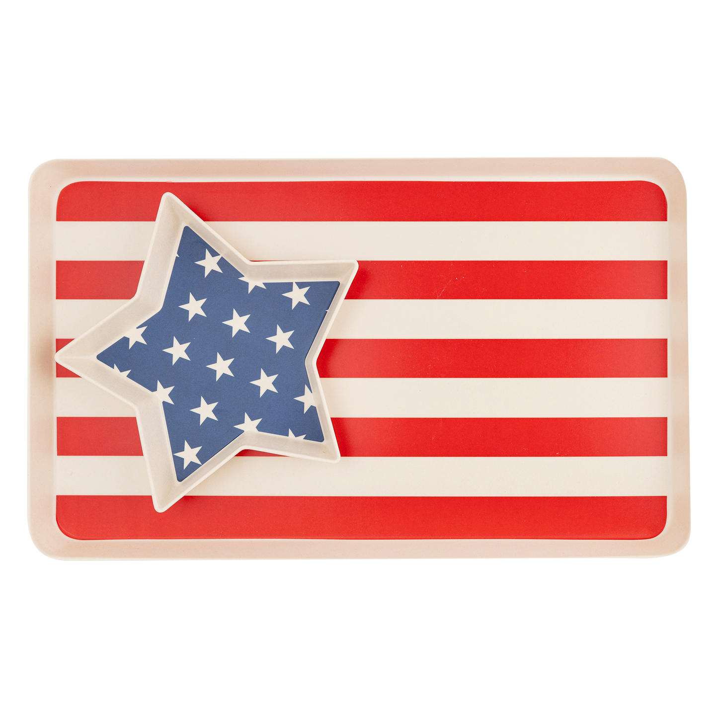 American Flag Stacked Reusable Serving Tray Set