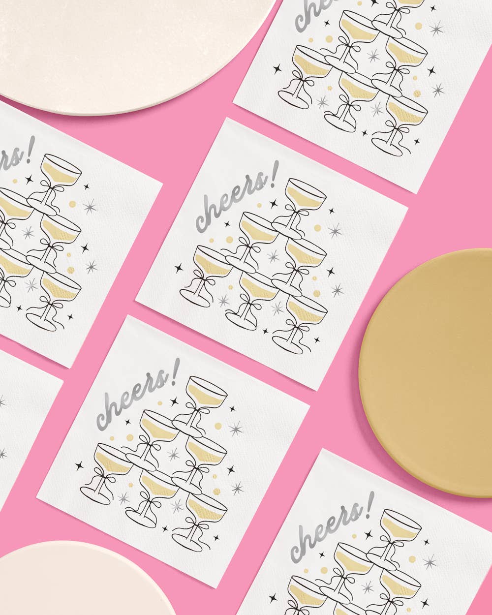 Gold Cheers Coupe Napkins