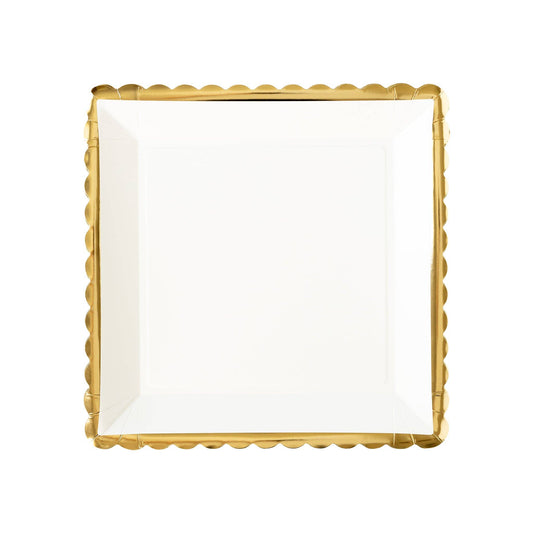 Gold Ruffle Edge Large Plate