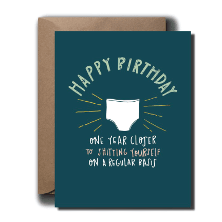 Adult Diapers Birthday Greeting Card