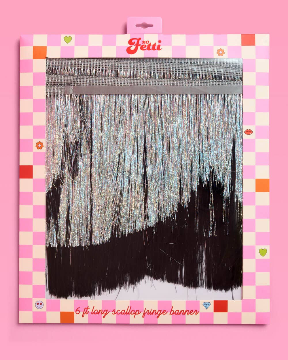 Black & Silver Scallop Fringe Banner