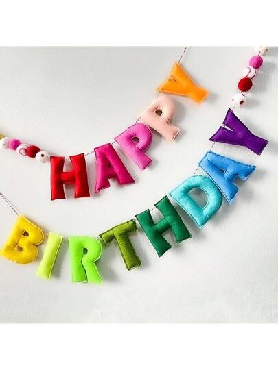 Happy Birthday Banner - Rainbow Felt