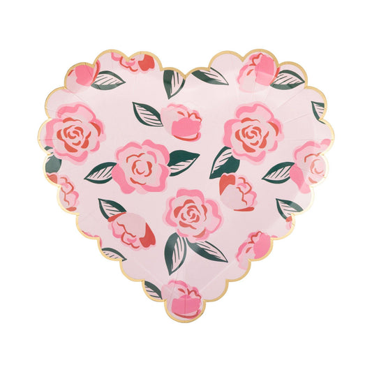 Roses scalloped heart plate