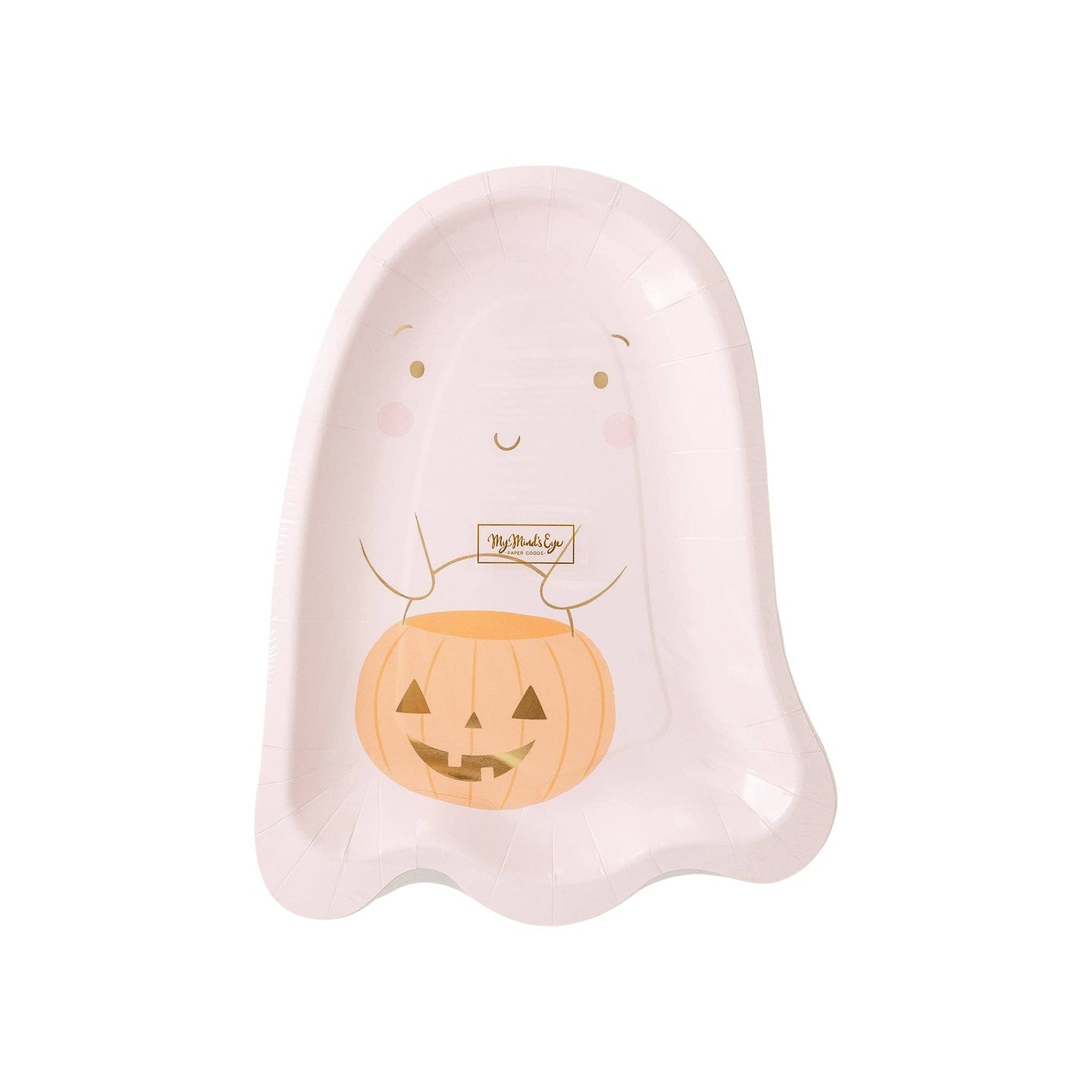 Pink Ghost Shaped Halloween Plates