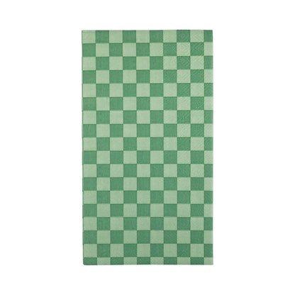 Green Checkers Paper Napkins