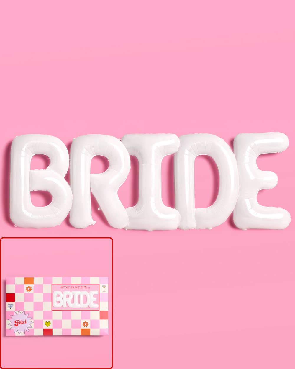 White Jumbo BRIDE Balloons 40 Inch