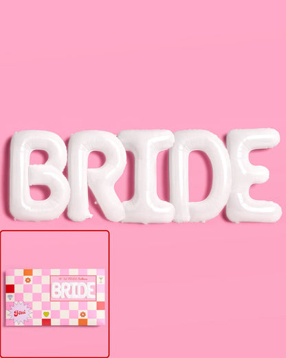 White Jumbo BRIDE Balloons 40 Inch