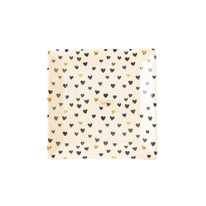 Square Hearts Paper Plate
