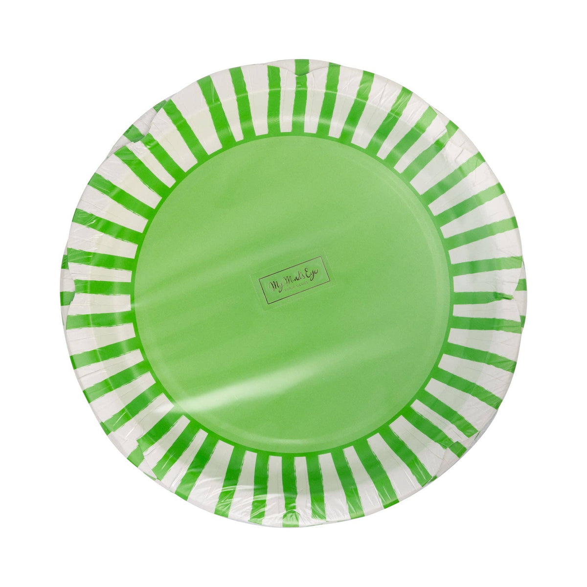 Green Striped Scallops 9" Plate