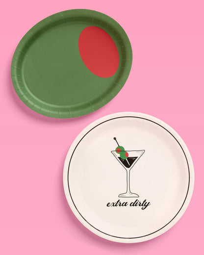 Martini and Olive Plate Set