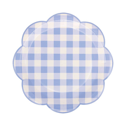 Blue Gingham Paper Plate