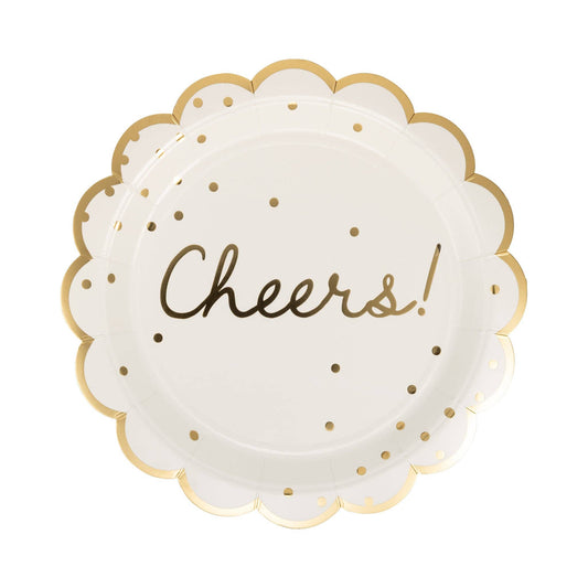 Gold Cheers Paper Plate
