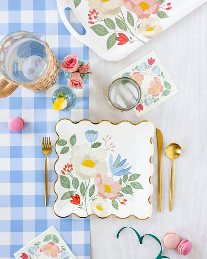 Spring Floral Reusable Bamboo Tray