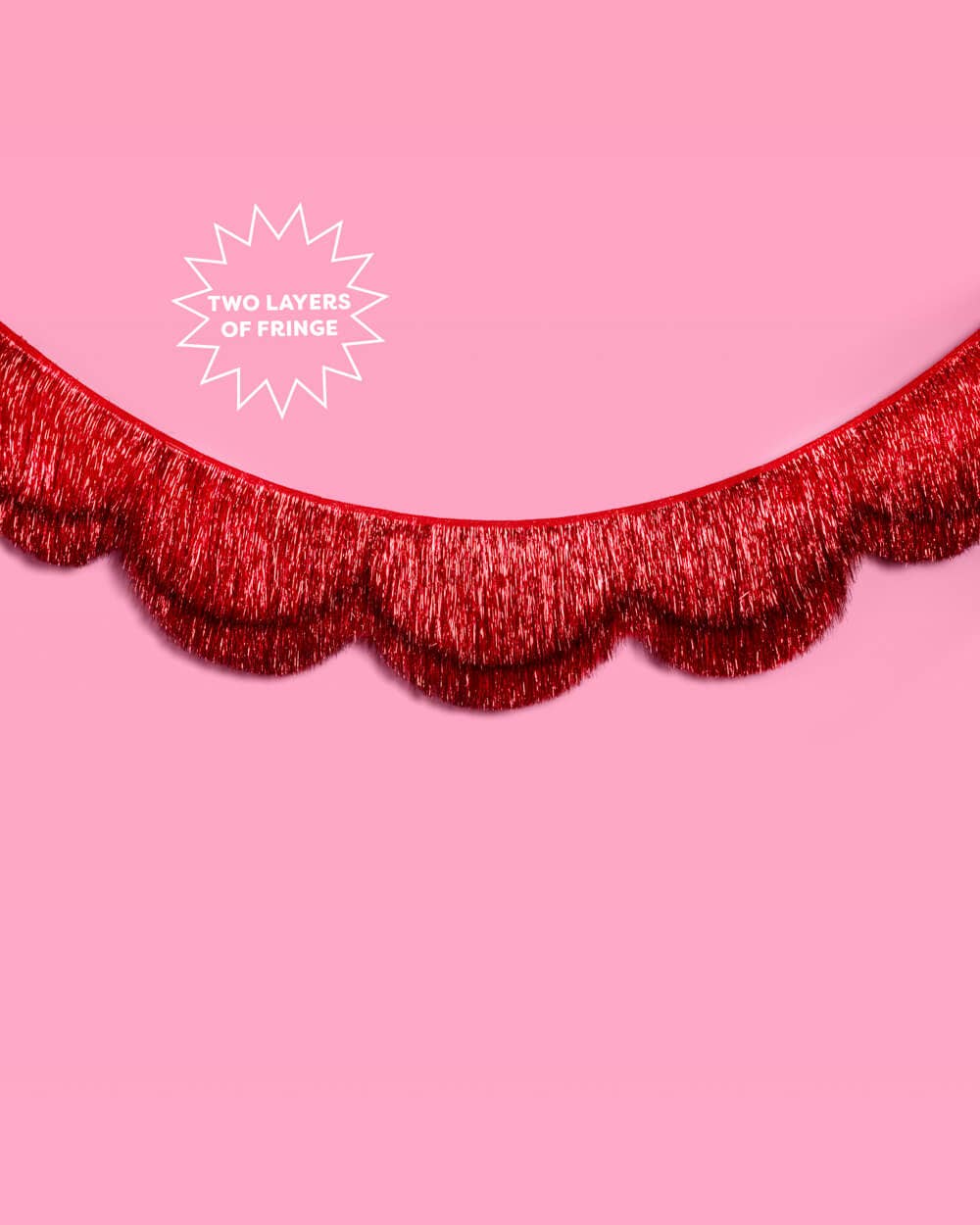 Red Scallop Fringe Banner