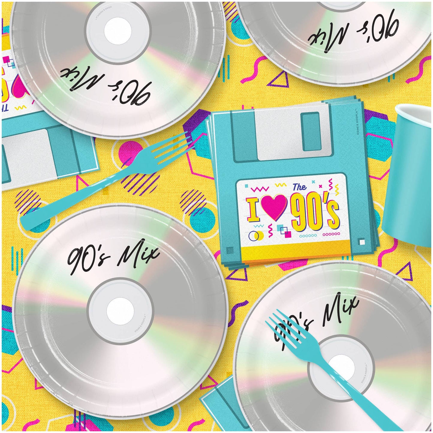 90's Theme Party Beverage Napkins (16ct)