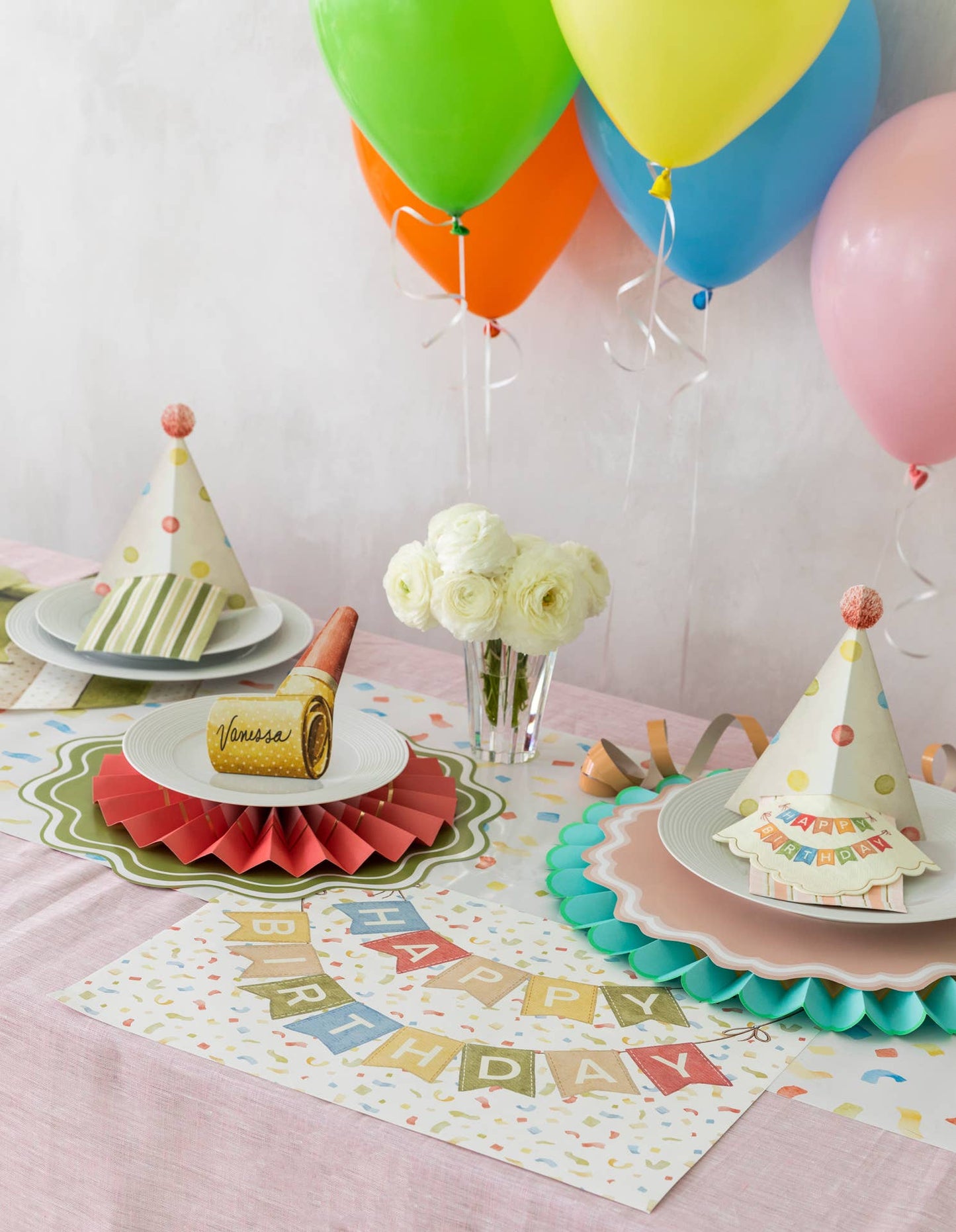 Happy Birthday Garland Paper Placemat