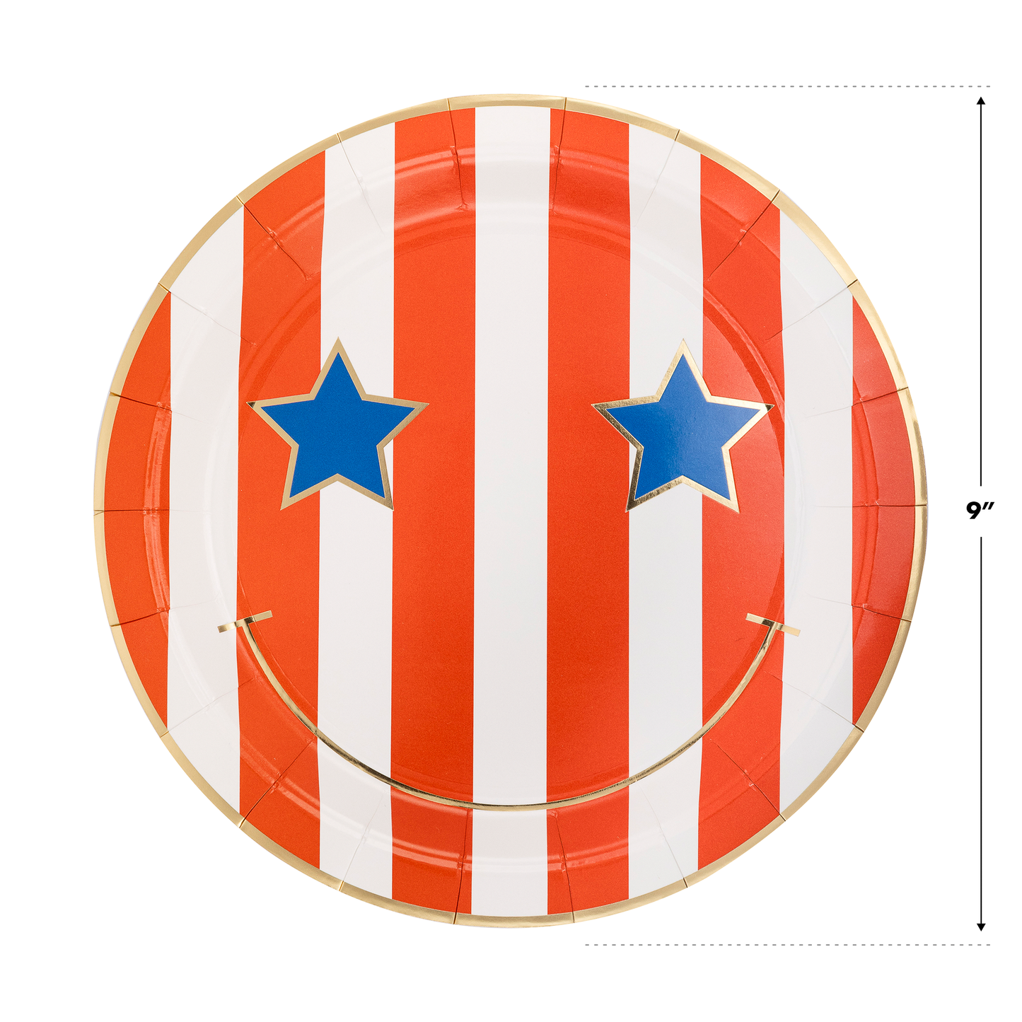 Star & Stripe Smiley Paper Plate Set