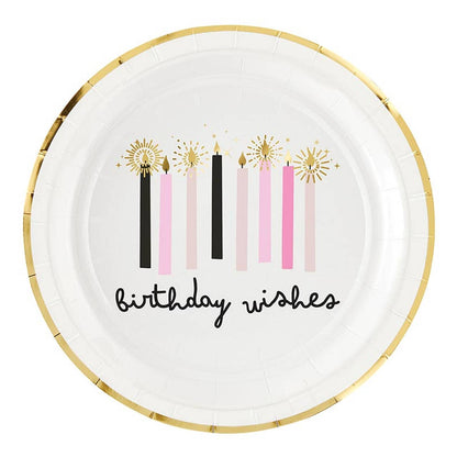 Birthday Wishes Foil Paper Plates