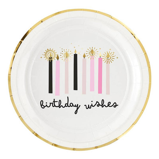 Birthday Wishes Foil Paper Plates