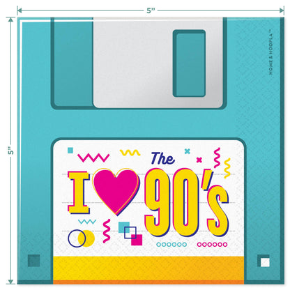 90's Theme Party Beverage Napkins (16ct)
