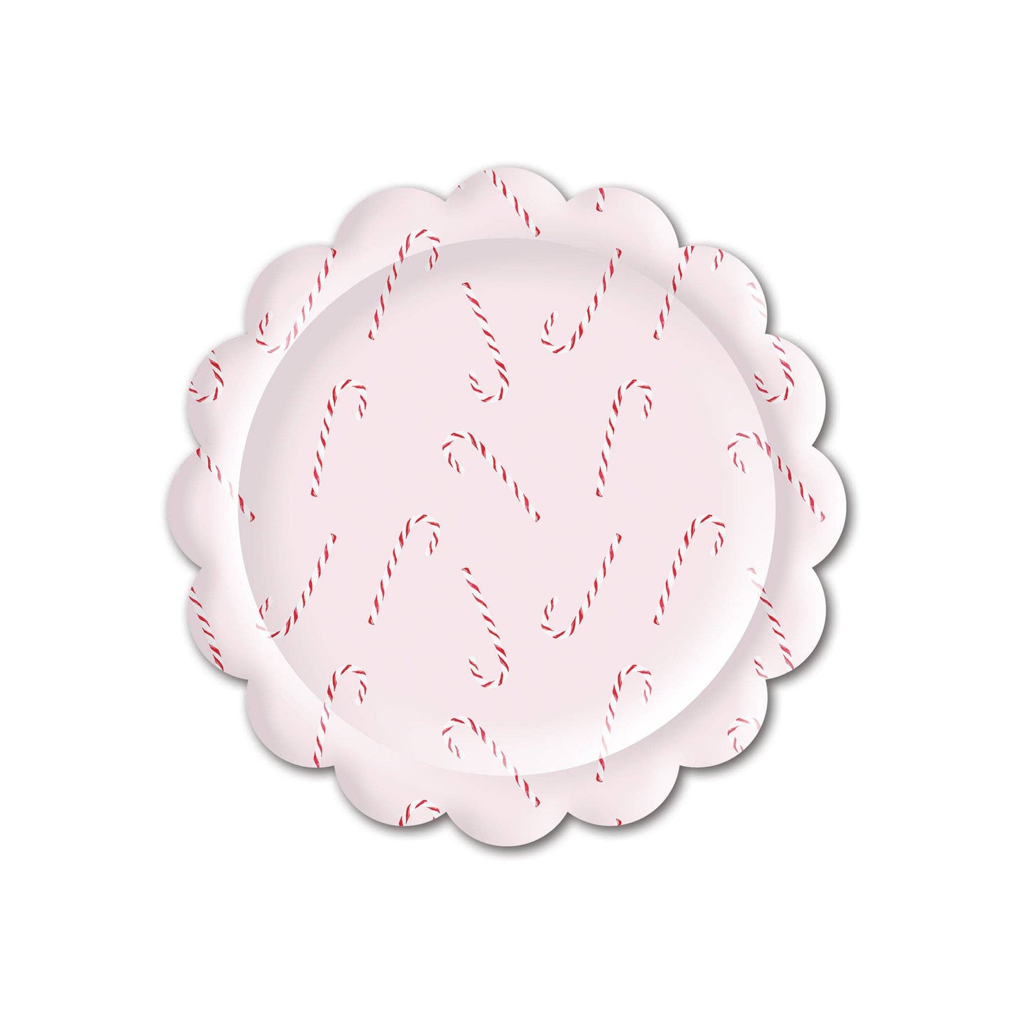 Whimsy Santa Scattered Candy Cane Paper Plate