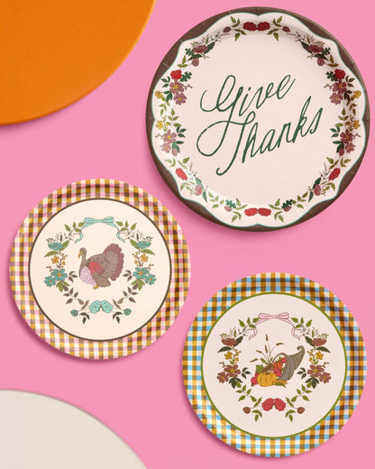 Give Thanks Thanksgiving Plate Sets