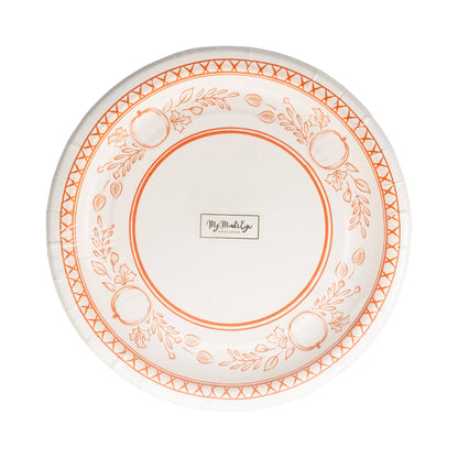 Falloween Pumpkin Round Dessert 8" Paper Plate