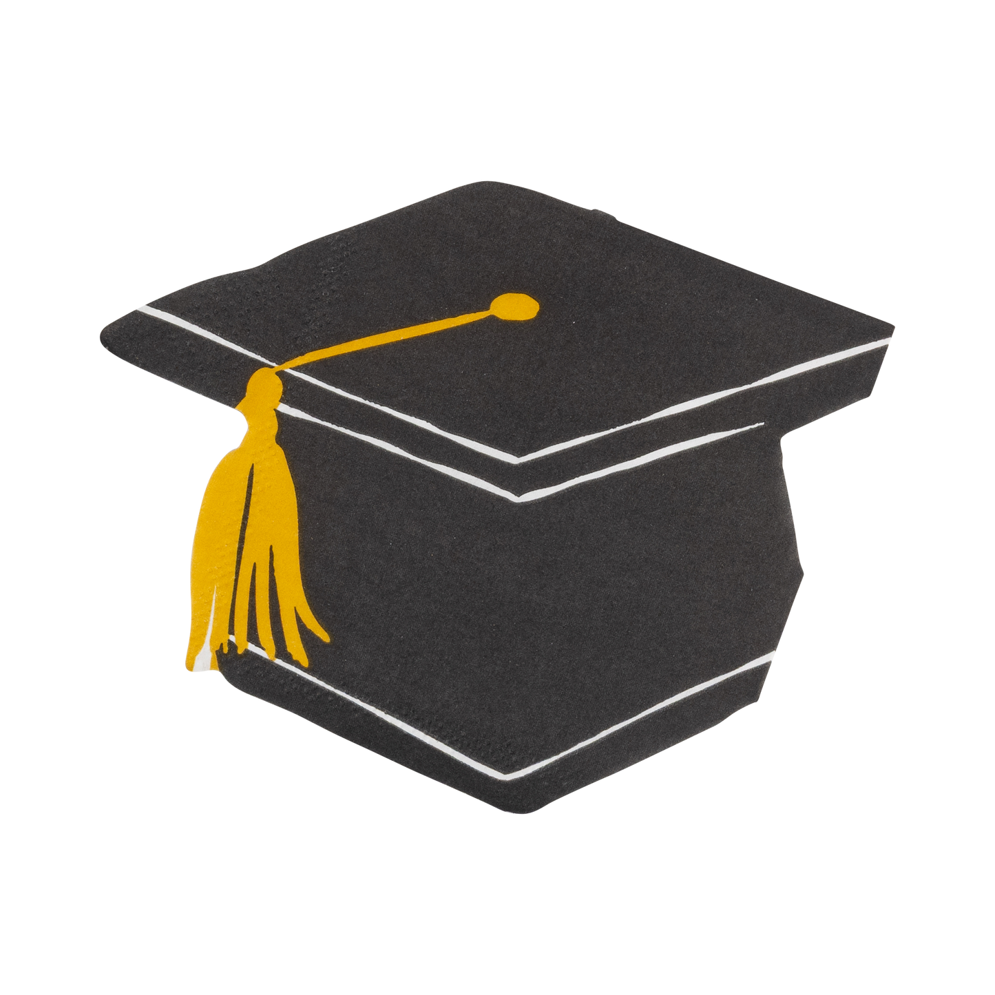 Foil Black and White Grad Hat Shaped Cocktail Napkin Set