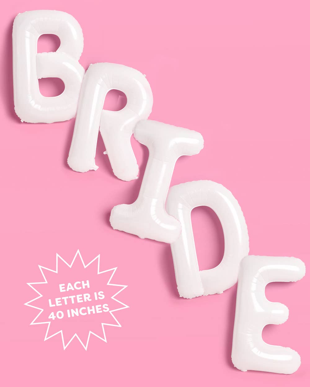 White Jumbo BRIDE Balloons 40 Inch
