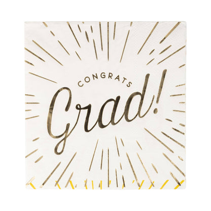 Foiled Congrats Grad Cocktail Napkin