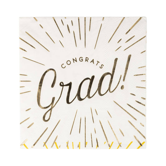 Foiled Congrats Grad Cocktail Napkin