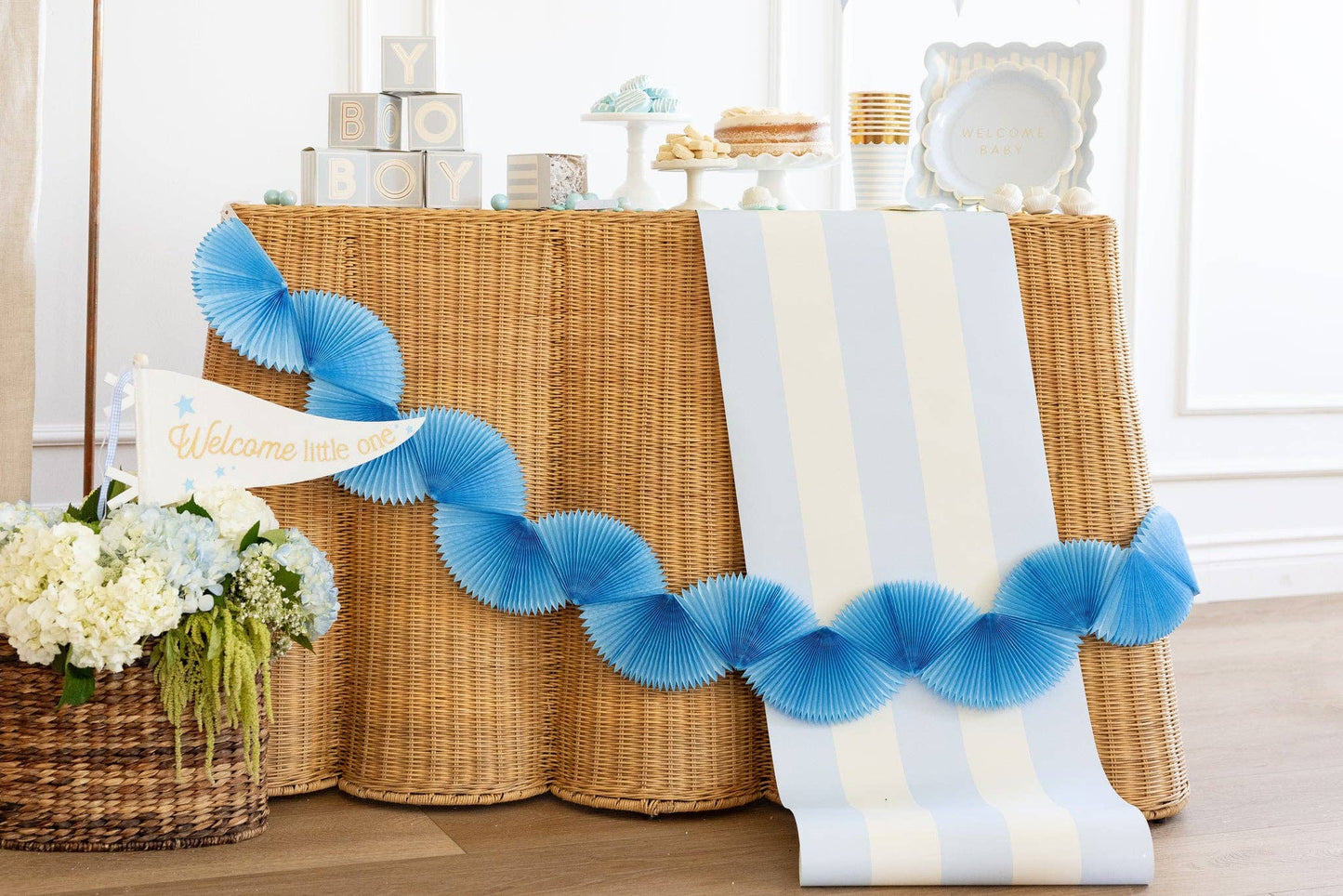 Blue Tissue Bunting Banner