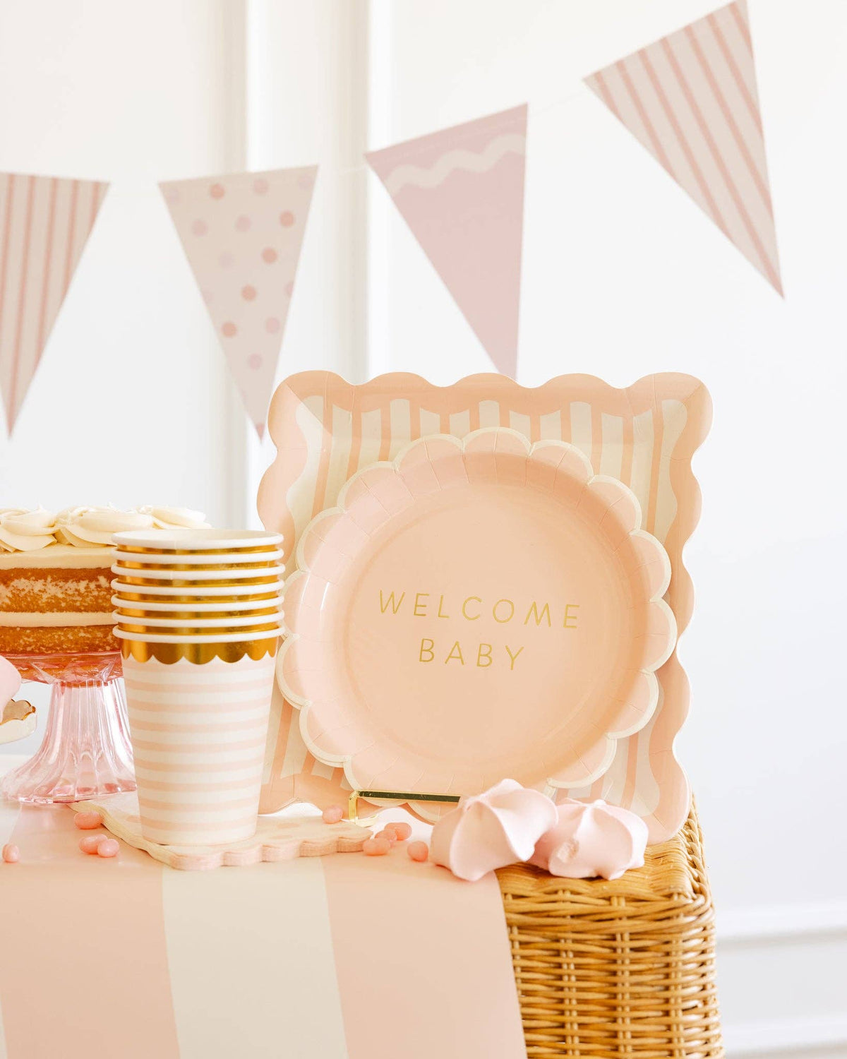 Welcome Baby Pink Plate
