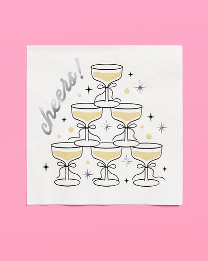 Gold Cheers Coupe Napkins