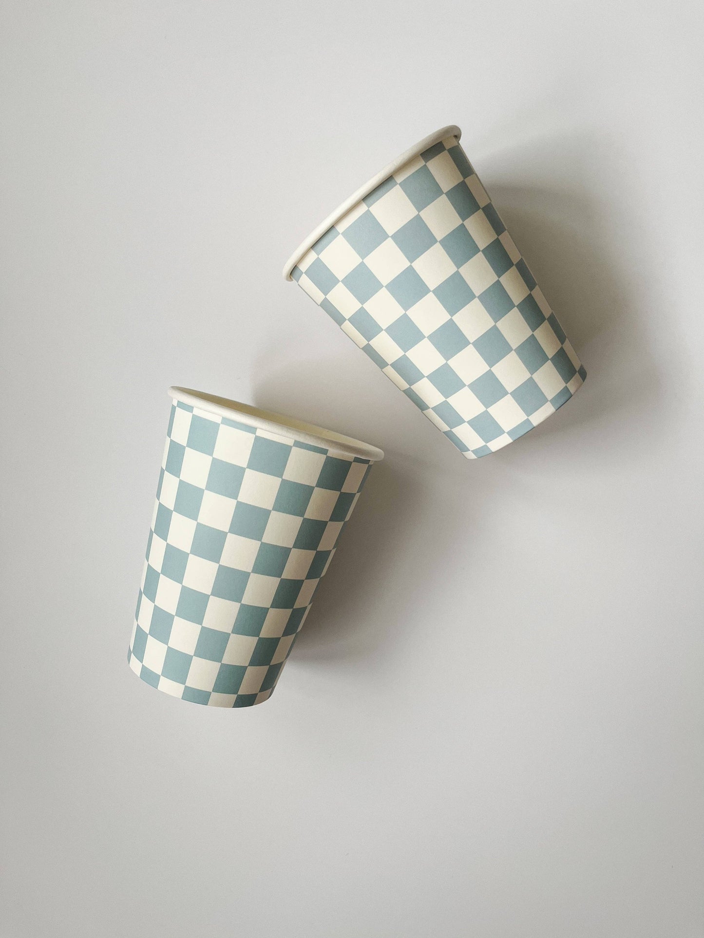 Blue Checkered Cups